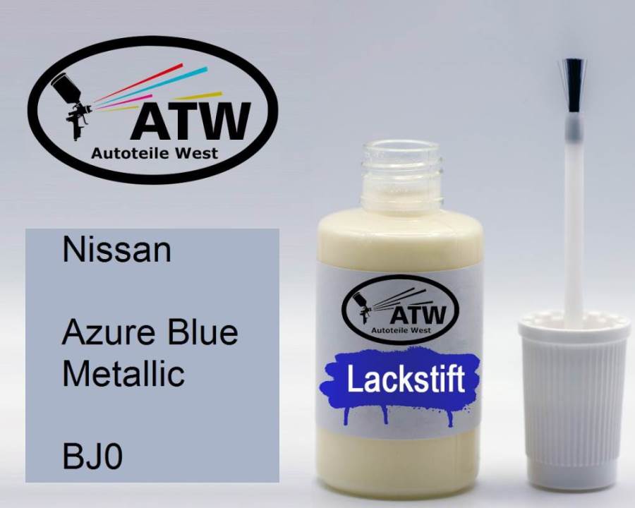 Nissan, Azure Blue Metallic, BJ0: 20ml Lackstift, von ATW Autoteile West.